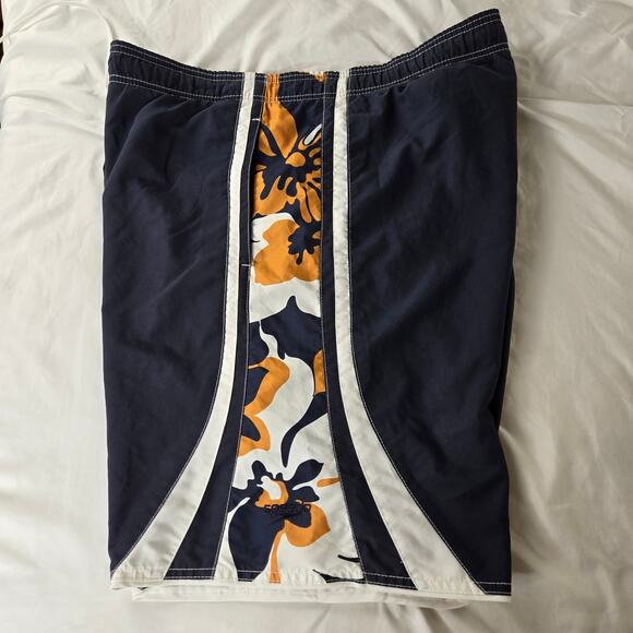 Speedo Navy and Orange Floral Swim Trunks - Picture 14 of 16